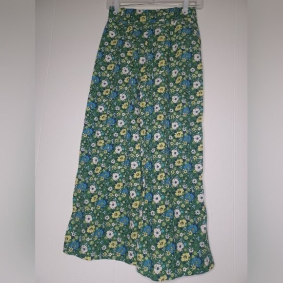 Free People Floral Blue and Yellow Maxi Skirt - Picture 3 of 13